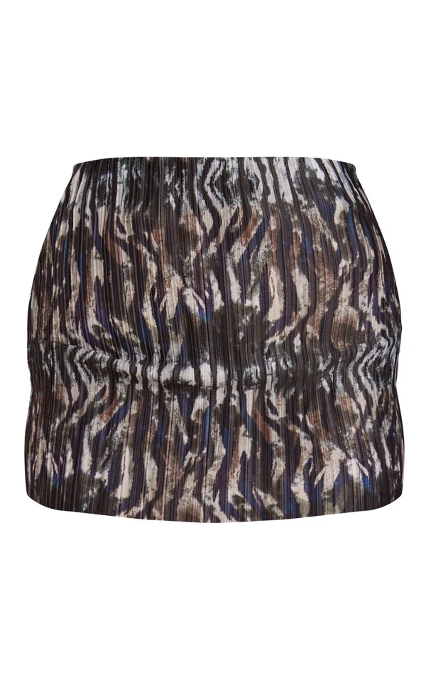 Micro Jupe Plissée Marron Imprimé Léopard – Image 6