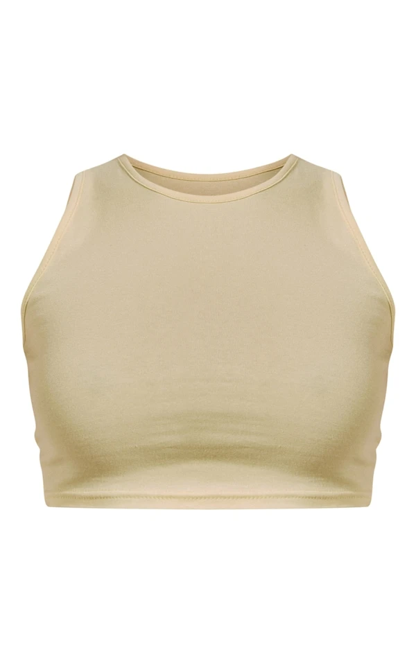 Crop Top En Coton Jaune Citron à Dos Nageur – Image 5