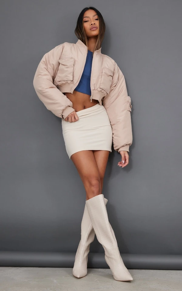 Mini Jupe En Jersey Doux Beige