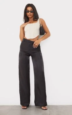 Pantalon Large Noir Irisé