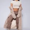 Crop Top Manches Courtes En Coton Gris Pierre Naturel