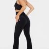 Pantalon Flare Moulant Noir Froncé Sur L'arrière